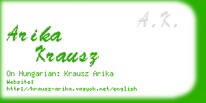 arika krausz business card